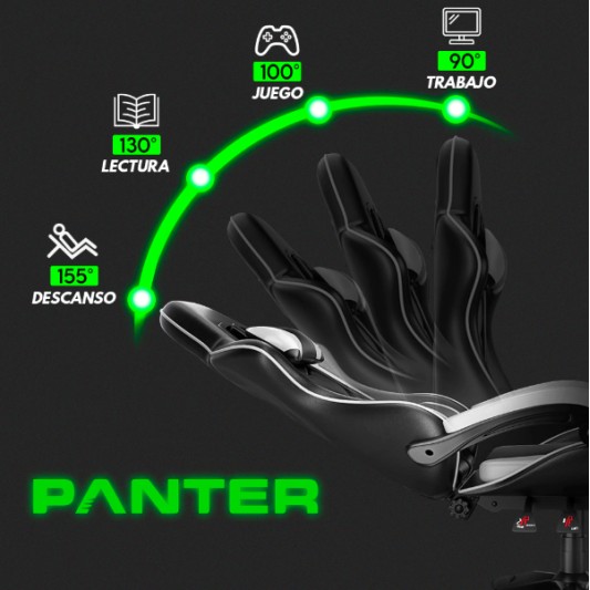 PANTER SILLA GAMER SGZ-NG NEGRA-GRIS