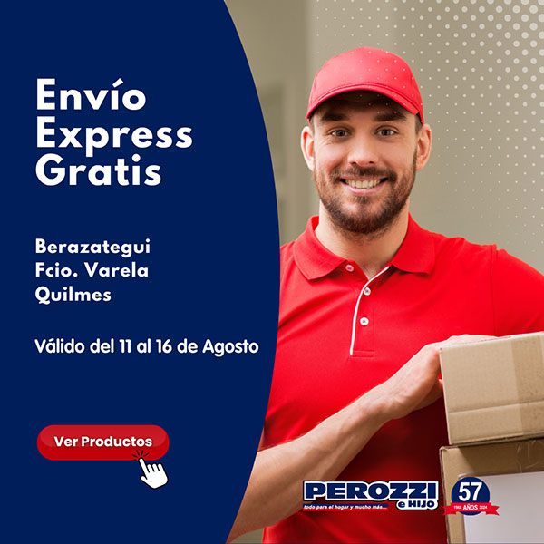 Envío express sin cargo en Perozzi